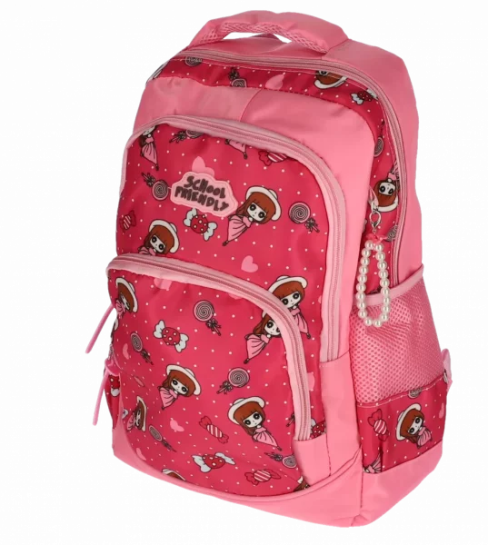 Ghiozdan SCOLAR, SCHOOL FRIENDLY, 40x28x16cm gr 0.550kg, ROZ